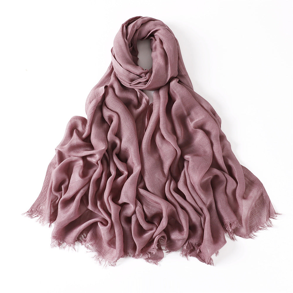 Women's Fashionable Thin Modal Monochrome Rayon Breathable Shawl Scarf