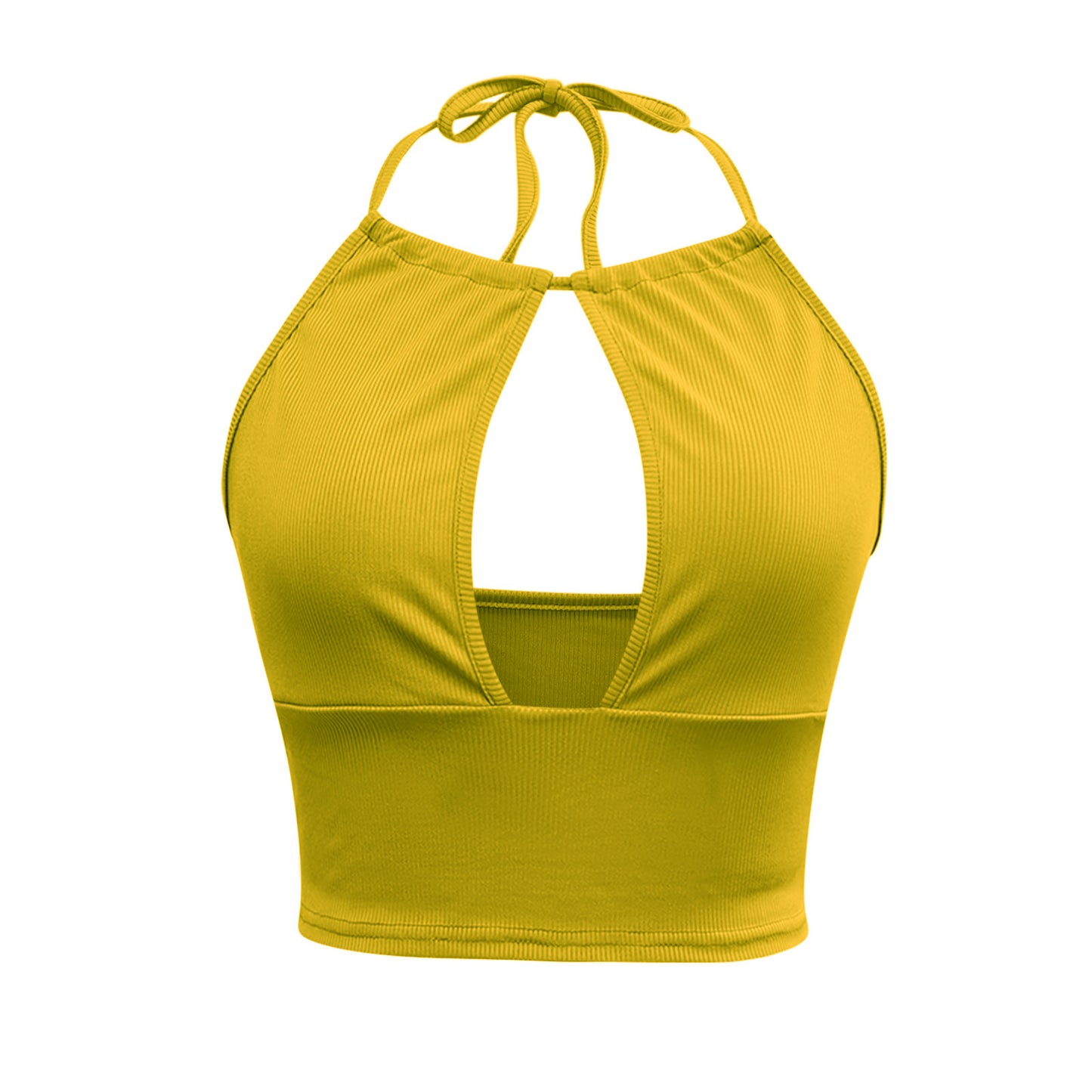 Classic Vacation Style Swimsuit Halter Spaghetti Straps Tube Top Padded
