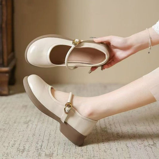 Flat Fairy Style One-suit Skirt Cheongsam Leather Shoes