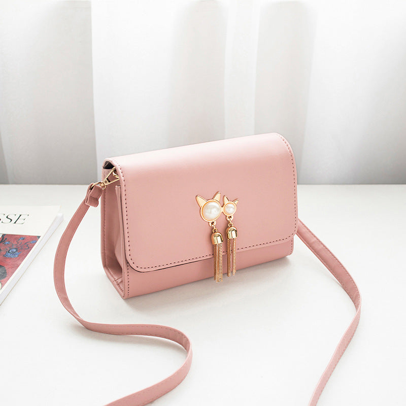Ladies Personality Fringed One-Shoulder Small Square Bag Messenger Bag