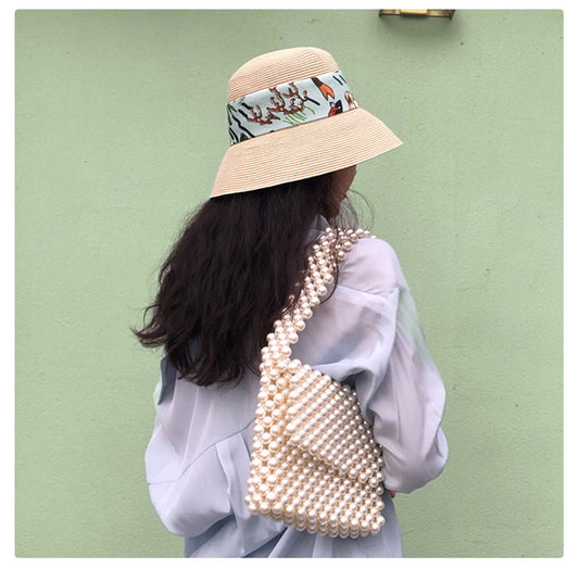 Holiday French Vintage Hepburn Straw Fisherman Hat