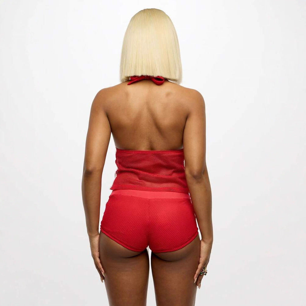Printed Breathable Tank Top And Hip-lifting Shorts Set
