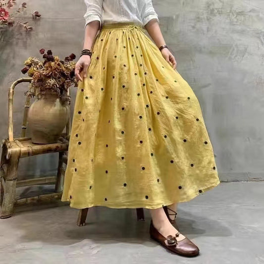 Nederdel Dame Lille Alsidig Broderi Prikket