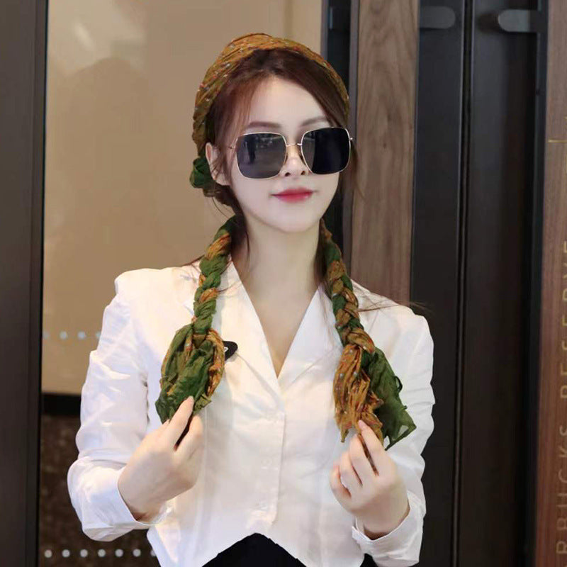 Hand-woven Hair Braid Scarf Girls Fashion Thin Scarf
