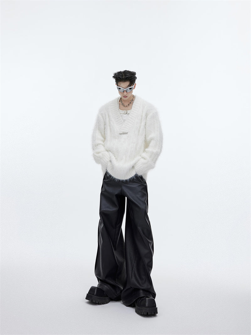 Mink V-neck Sweater Loose For Men
