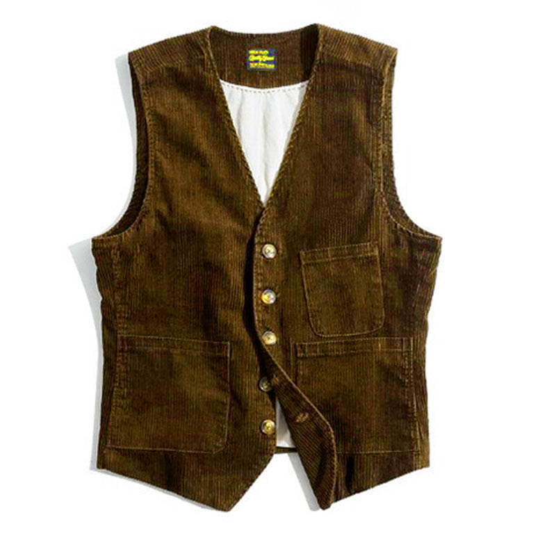 Men's American Retro Vest Corduroy Vest