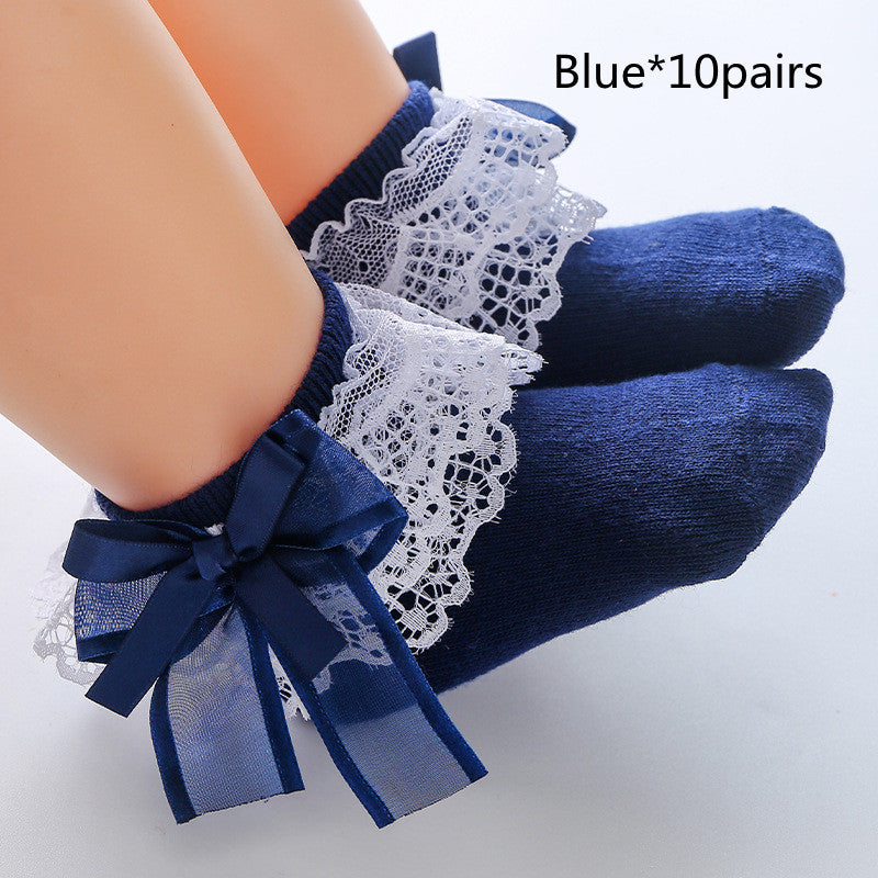 Lace Cute Bow Dance Girls Socks