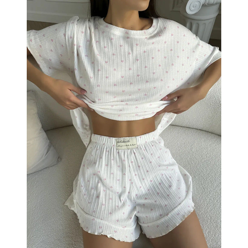 Womens Fashionable Casual Top And Shorts Set