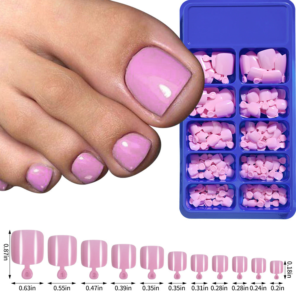 Simple Solid Color Women's Boxed Toe Nail Tips