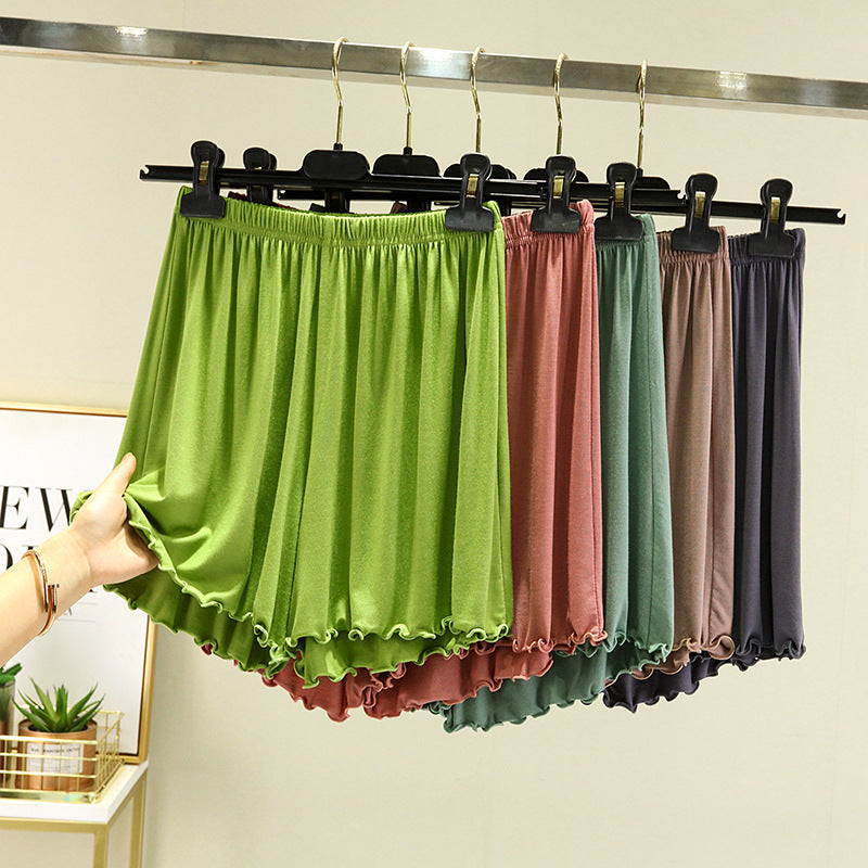 Summer High-waist Loose-fitting Skirt-trousers Capri Pants Wide-leg