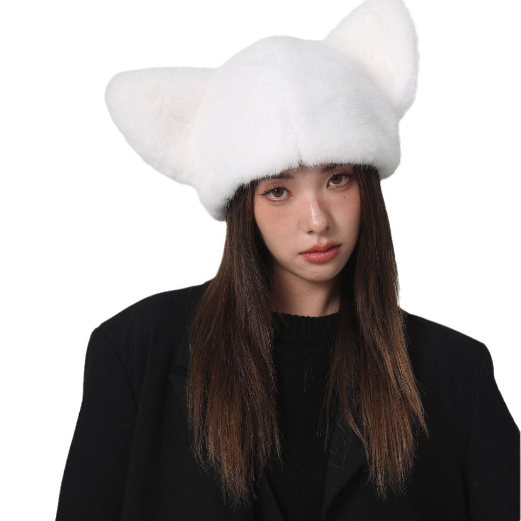 Plush Velvet Padded All-matching Knitted Wool Hat