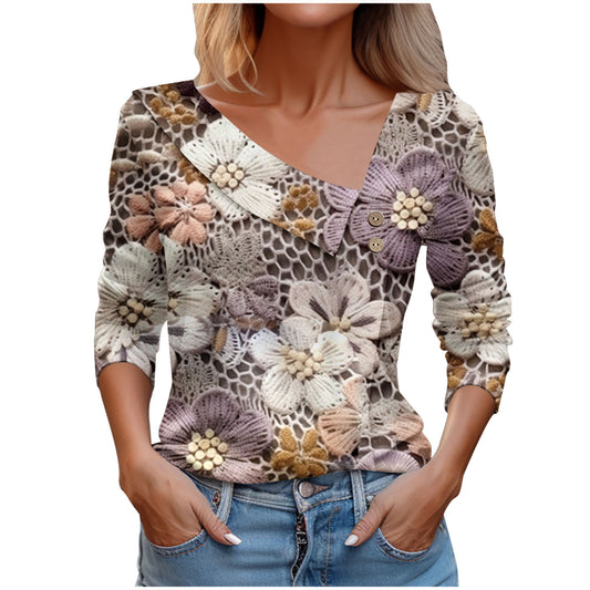 Cactus Large Flower Printed Shirt