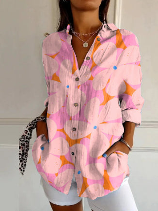 Women's Long Half Sleeve Floral Print Cardigan