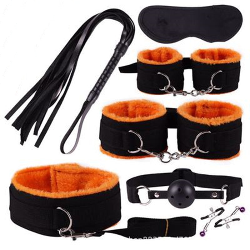 Non Leather Plush HandcuffsWhip And Ribbon Suit