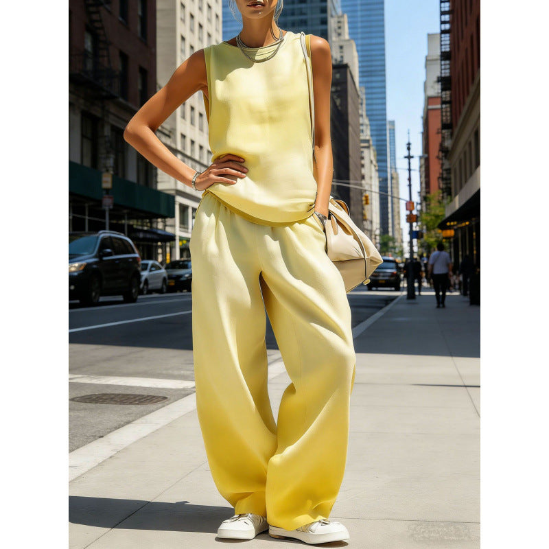 Womens Sleeveless Top And Pants Two-piece Set