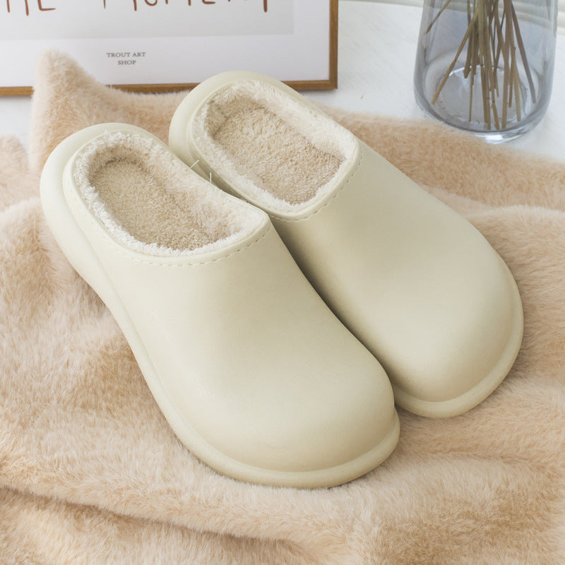 Half-pack With Cotton Slippers, Home Warm Cotton Shoes, Couple Slippers