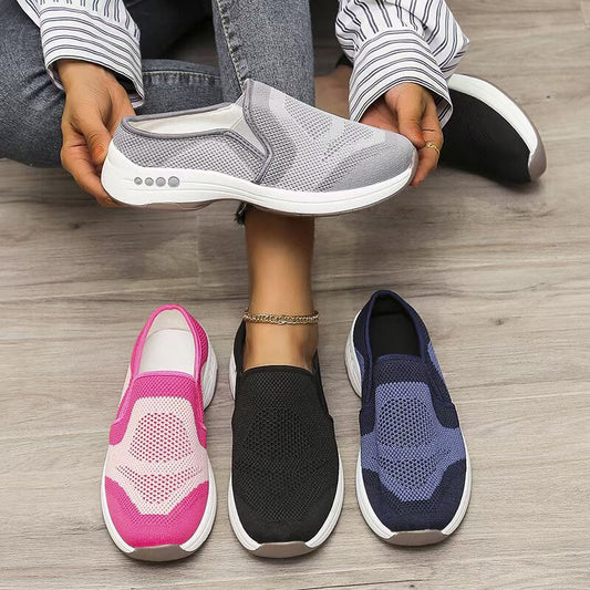 Women's Breathable Fly Woven Mesh Casual Shoes One Pedal