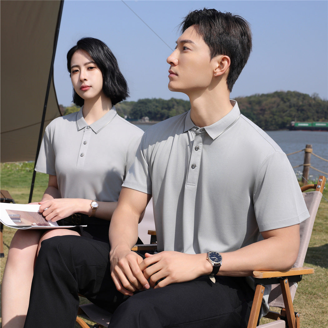 Combed Tight Mercerized Cotton Silver Polo Shirt