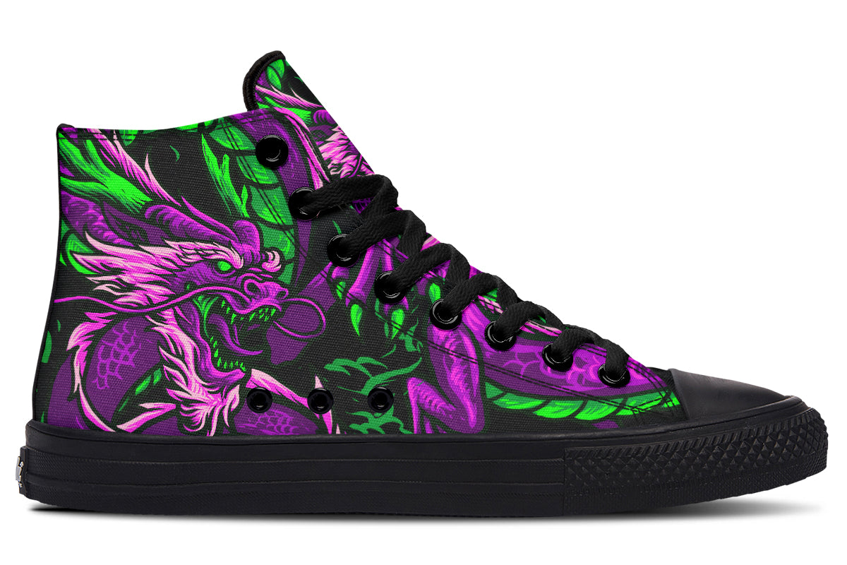 Men's And Women's Fashion Color Printing High-top Canvas Shoes