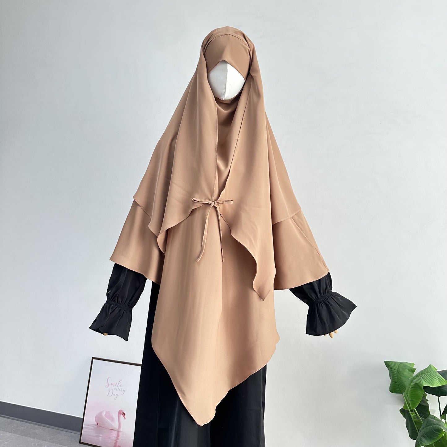 Middle East Turkey Solid Color Double-layer Headscarf
