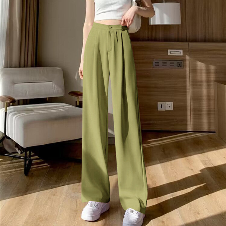 Suit Straight-leg Pants Women's Mid-waist Drape