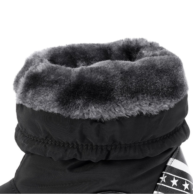 Women's Flat-bottomed Mid-tube Thermal Cotton Boots
