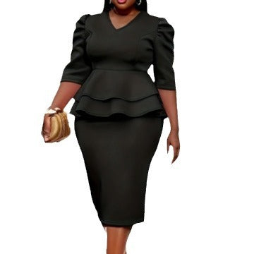 Women's Solid-Color Stylish Sheath Dress