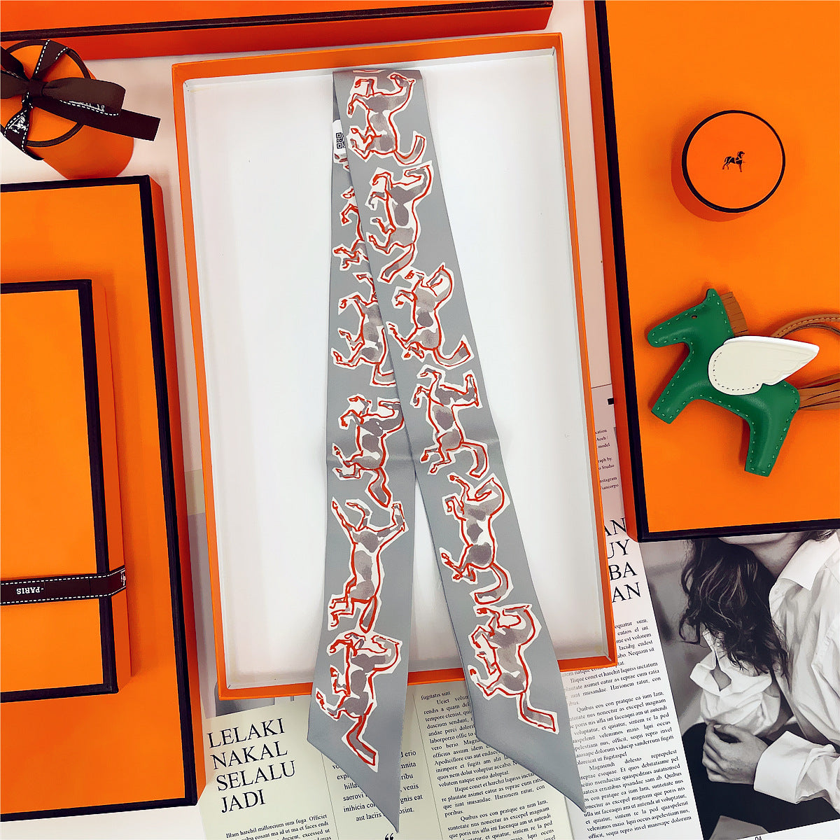Thin Narrow Ribbon Strip With Floating Ends