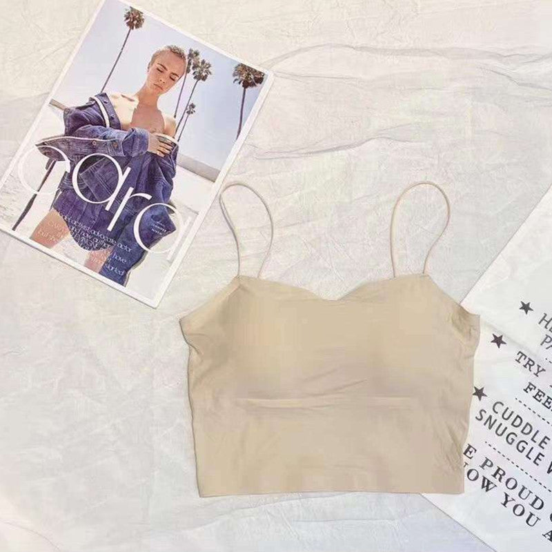 Ice Silk Oil Painting Girl Beautiful Back Camisole Without Trace