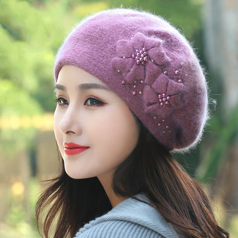 Women's All Match Fleece Warm Rabbit Wool Beanie