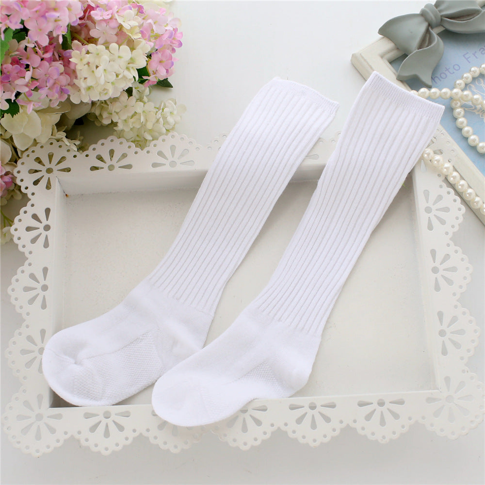 Pure Cotton Solid-color Versatile Comfortable Breathable Mid-calf Socks