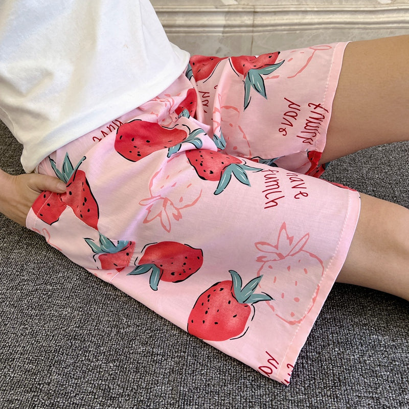 Summer Women's Pajama Pants Cotton Silk Shorts Home Loose