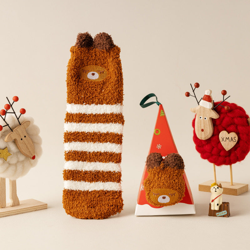 Three-dimensional Cartoon Soft Home Floor Socks In The Tube