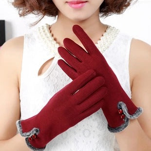 Women's Outdoor Cycling Touch Screen Gloves Without Inverted Fleece