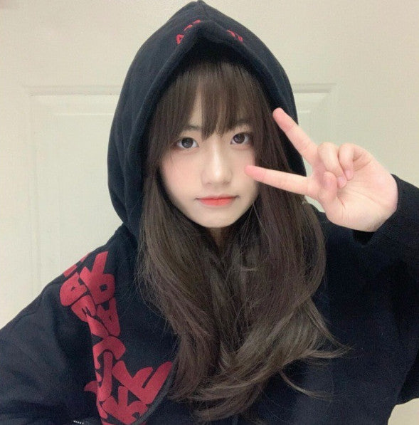 Black Hoodie Women's Loose Hooded