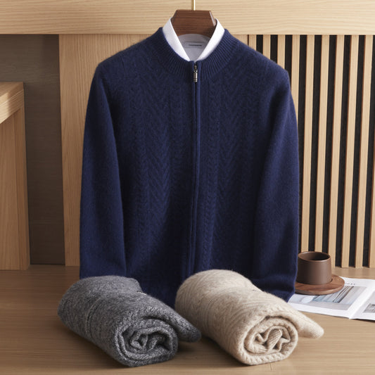 Pure Cashmere Shirt Thick Twisted Sweater Light Luxury Sweater Coat