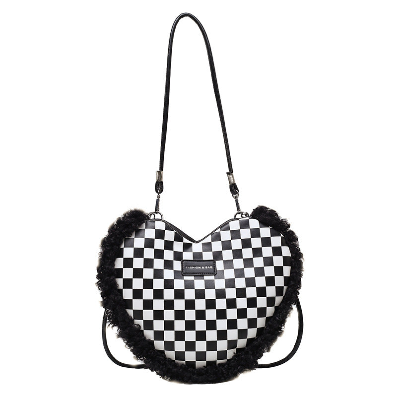 Simple Cross Bag Heart Shape Personality And Fashion