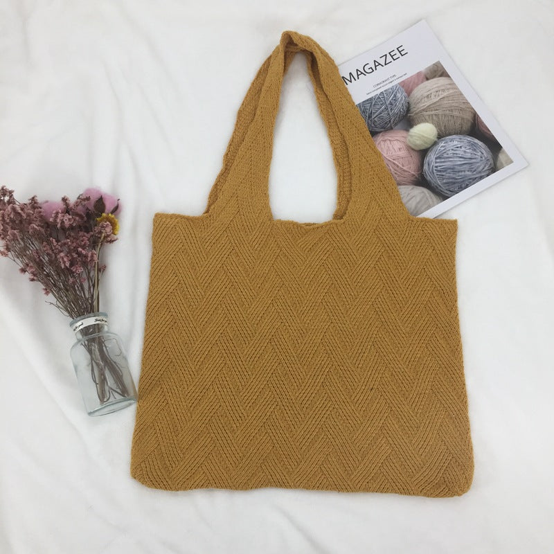 Knitted Casual Large Capacity Single Shoulder Bag