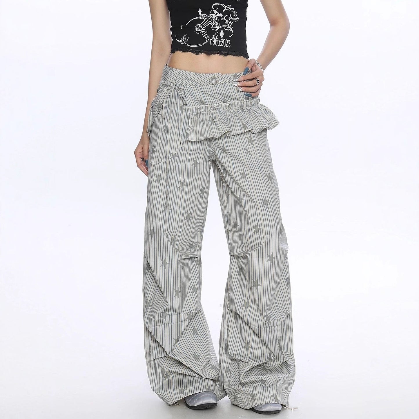 Loose Straight Wide Leg Casual Trousers