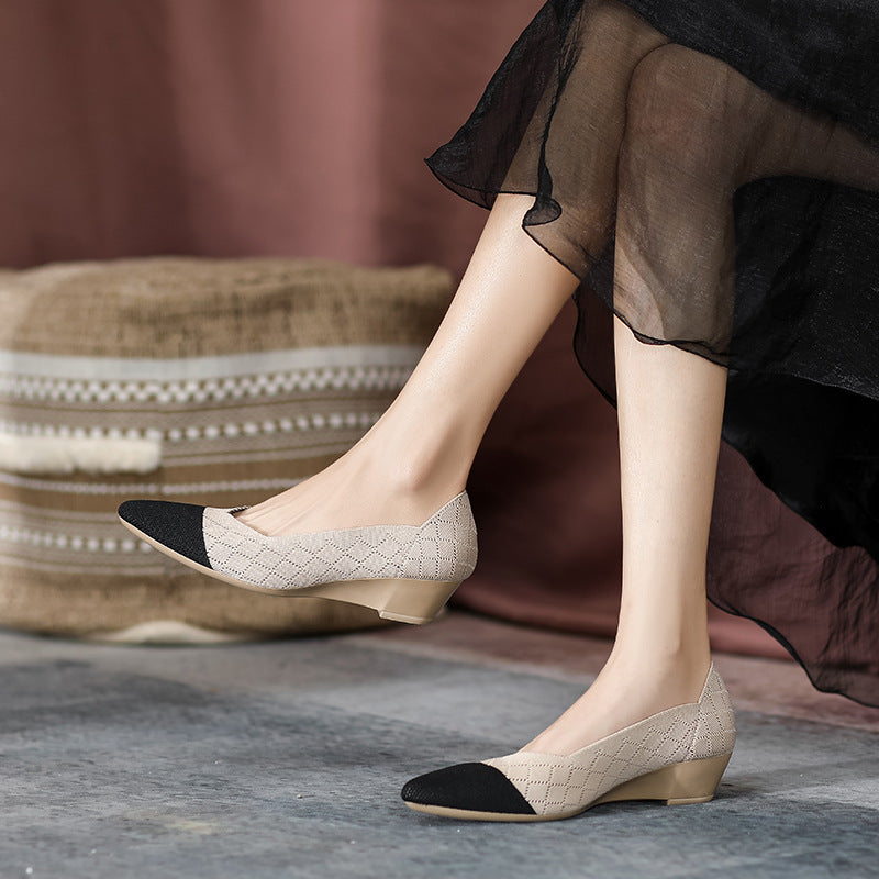Fashion Casual Wedge Knitted Women Flyknit Casual Shoes
