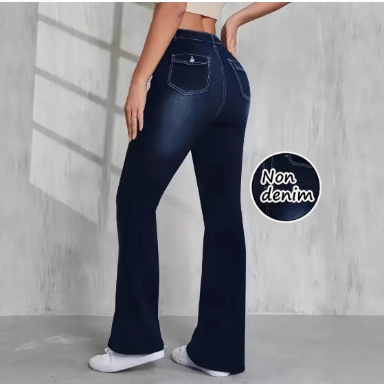 American-style Chic High-waisted Slim-fit Bootcut Jeans