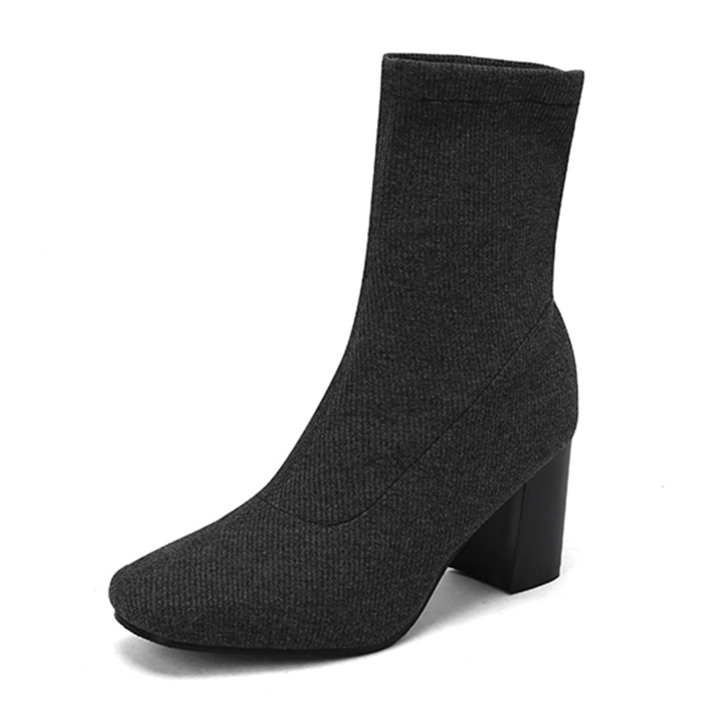 Womens Colorful Stretch Fabric Ankle Boots