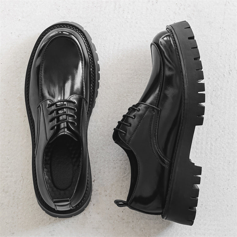 Platform Height Increasing Casual Leather Shoes