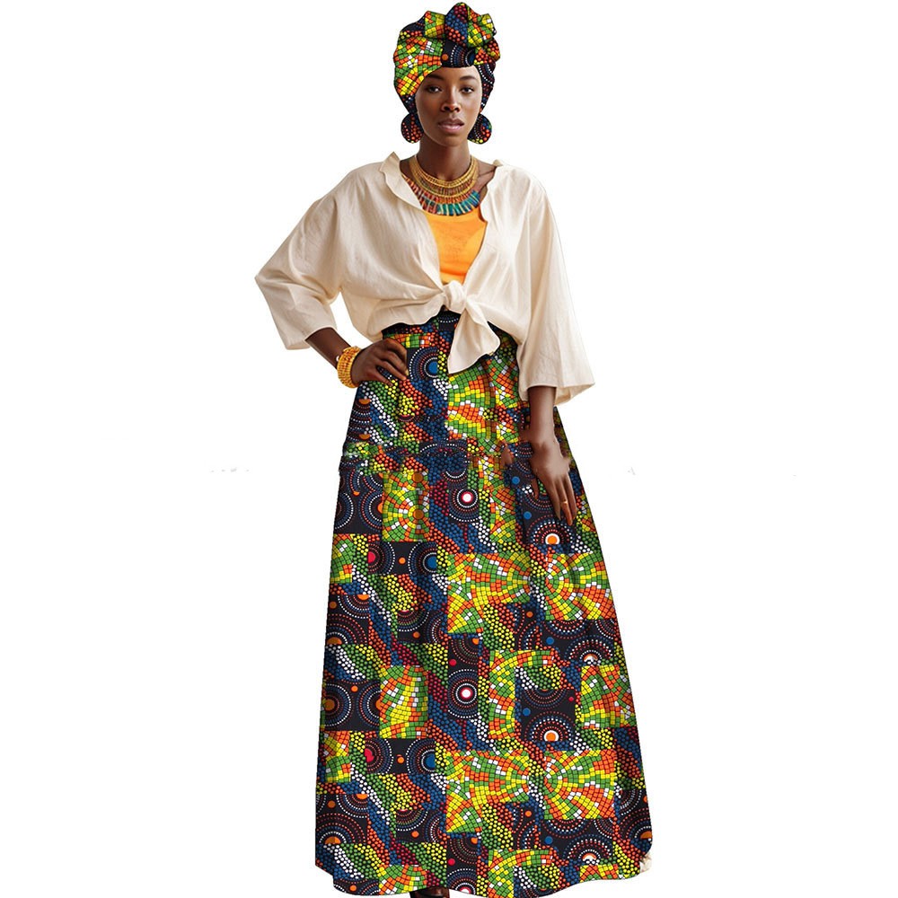 print A-line Skirt With Pockets