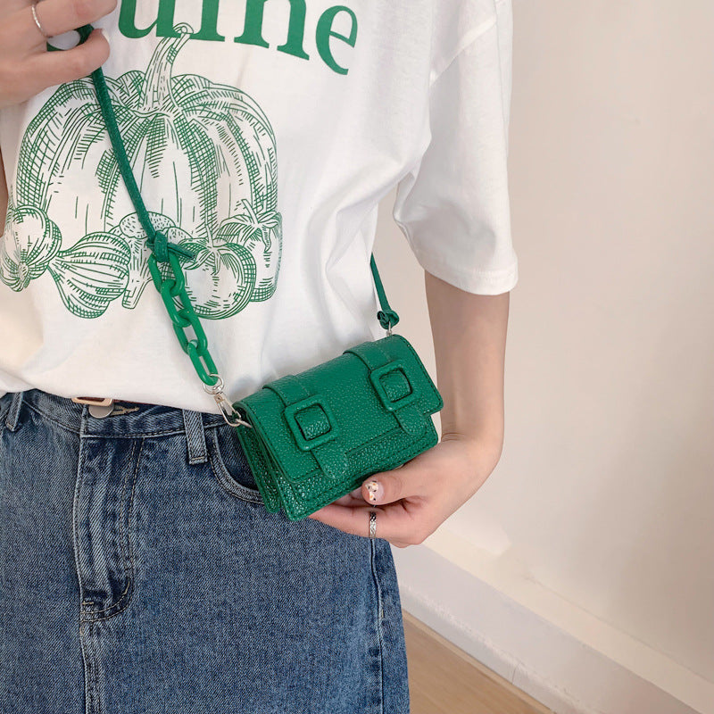 Fashion Color Contrast Blooming Shoulder Crossbody Small Square Bag