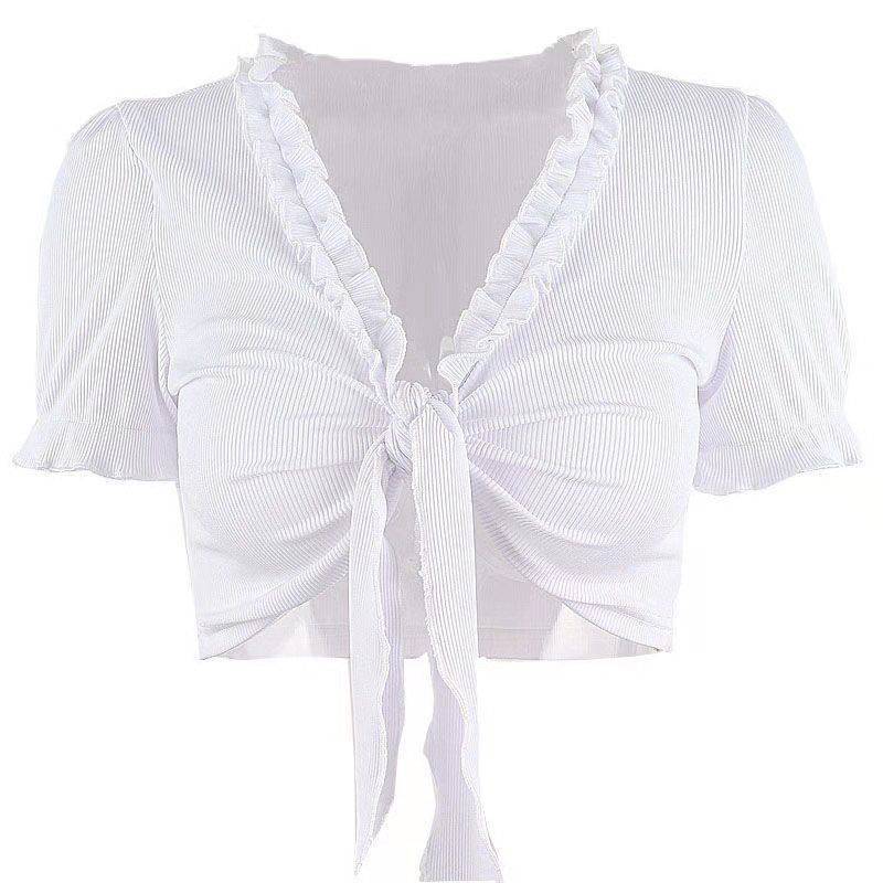 Summer New Korean Sweet Girl Ruffle Bandage