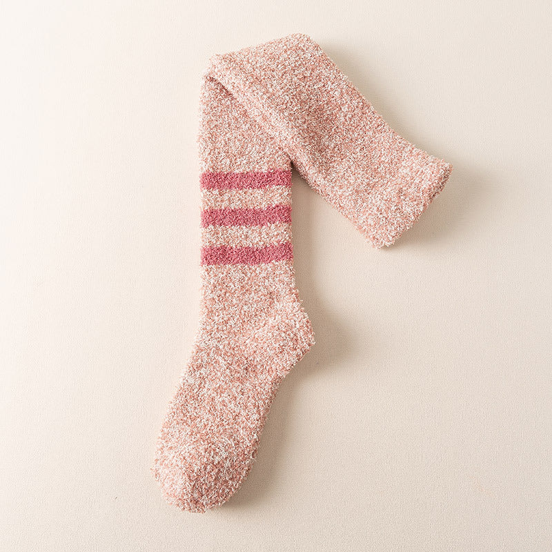 Coral Velvet Socks Female Calf Sleep