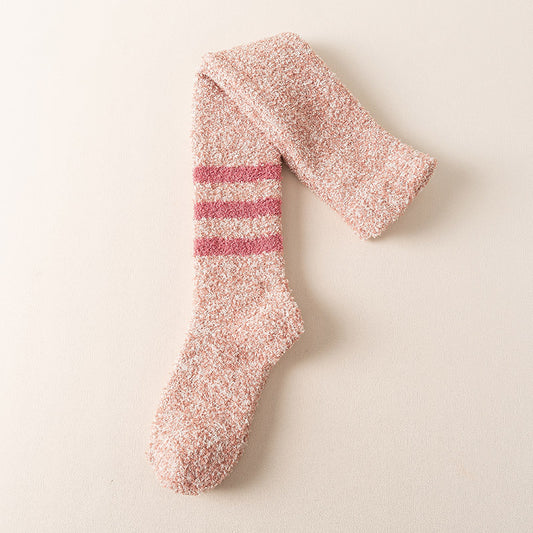 Coral Velvet Socks Female Calf Sleep