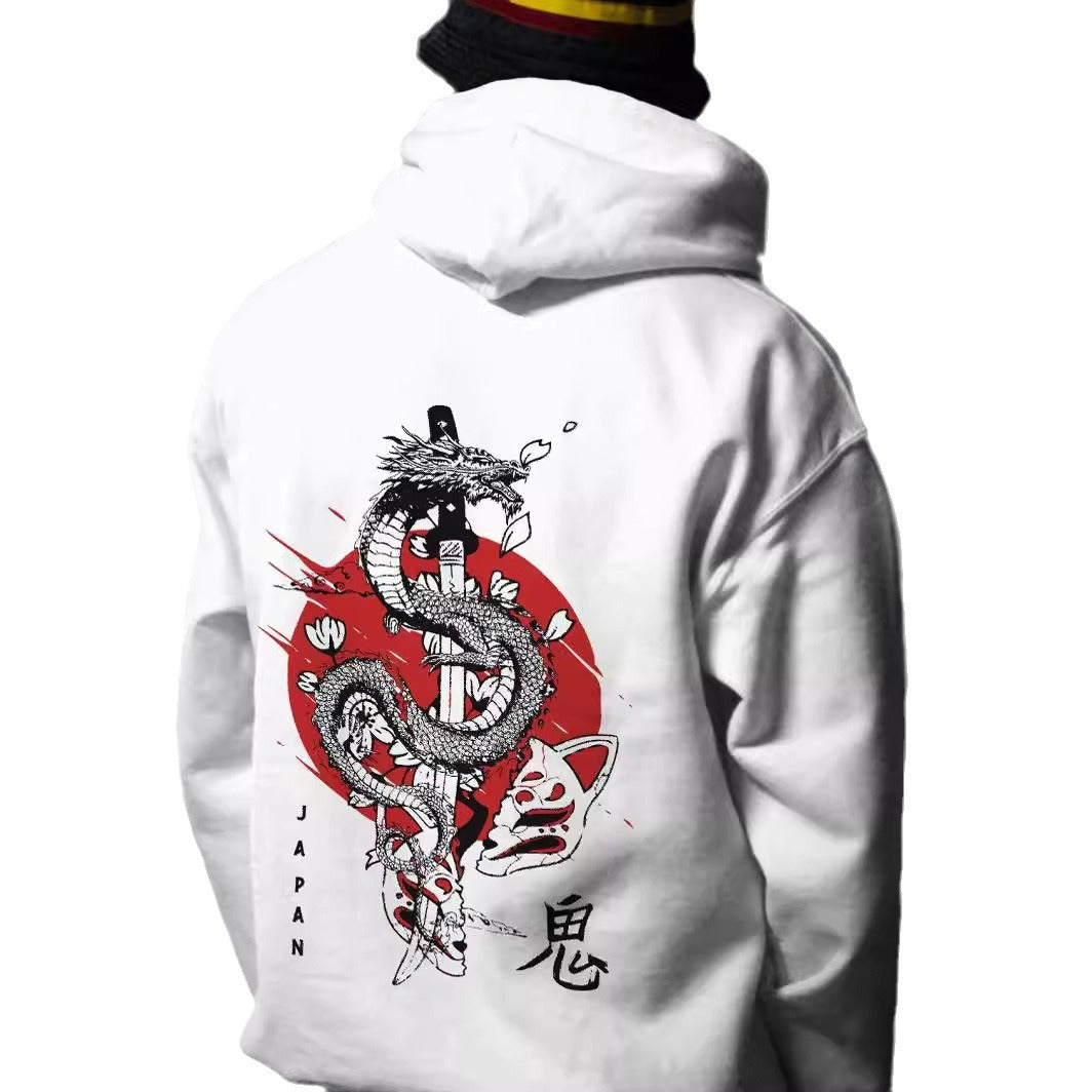Digital Printing Men's Hoodie Heartbeat Pattern Hooded Sweater