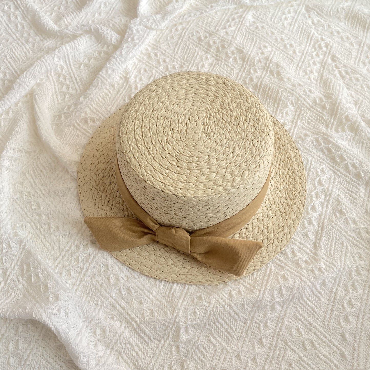 Women's Straw Hat Sunscreen Women's Bowknot Big Brim